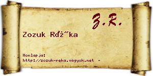 Zozuk Réka névjegykártya